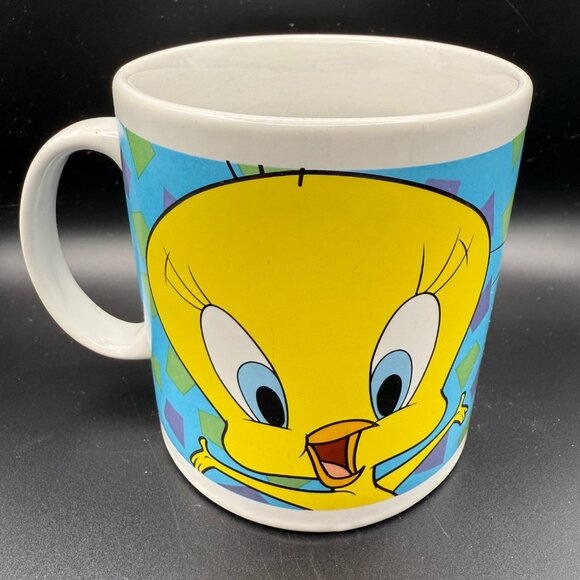 VTG 1998 Warner Bros. Looney Tunes Bugs and Tweety large 16ounce coffee mug - Picture 1 of 7